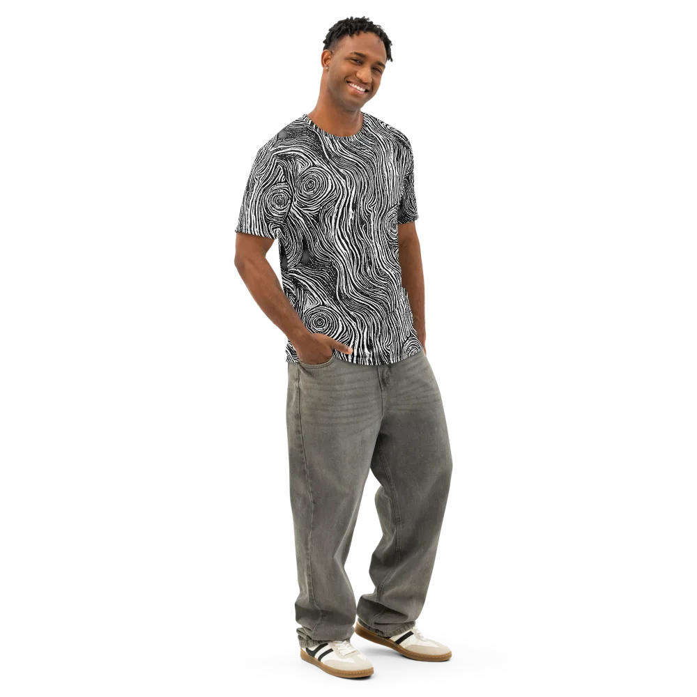 Fluid Timber on Men's Cotton Crew Neck T-Shirt — Right Front