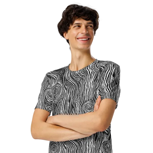 Fluid Timber on a Men's Crew Neck T-Shirt