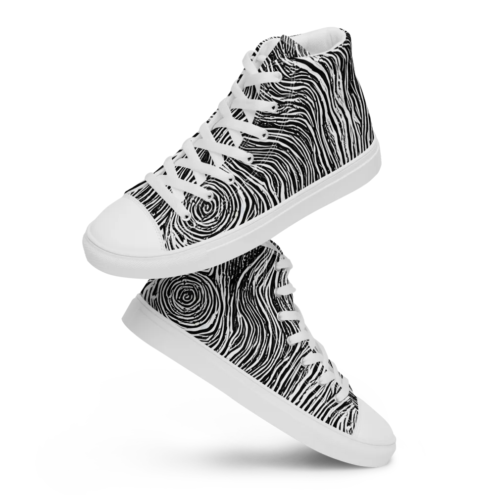 Fluid Timber on Men's High Top Canvas Shoes — Front