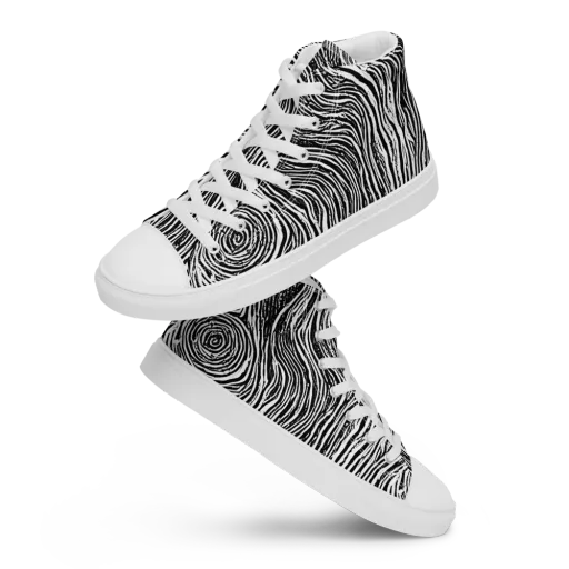 Fluid Timber on a Men's High Top Canvas Shoes