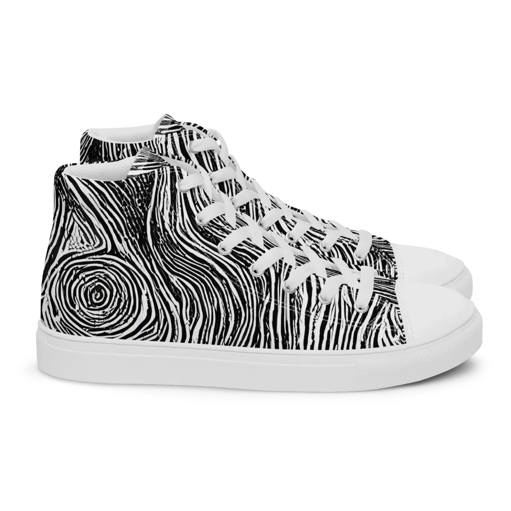 Fluid Timber on Women's High Top Canvas Shoes — Right