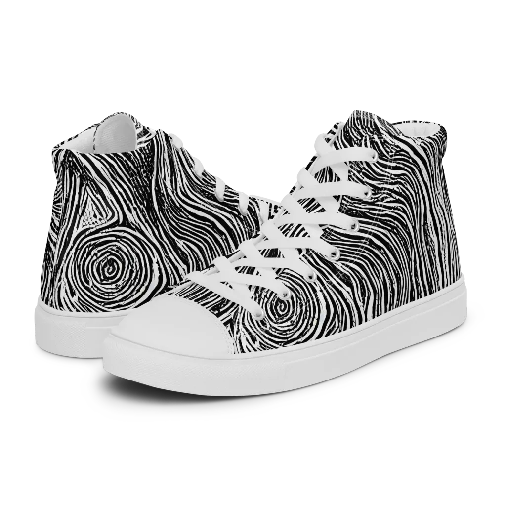 Fluid Timber on Women's High Top Canvas Shoes — Left