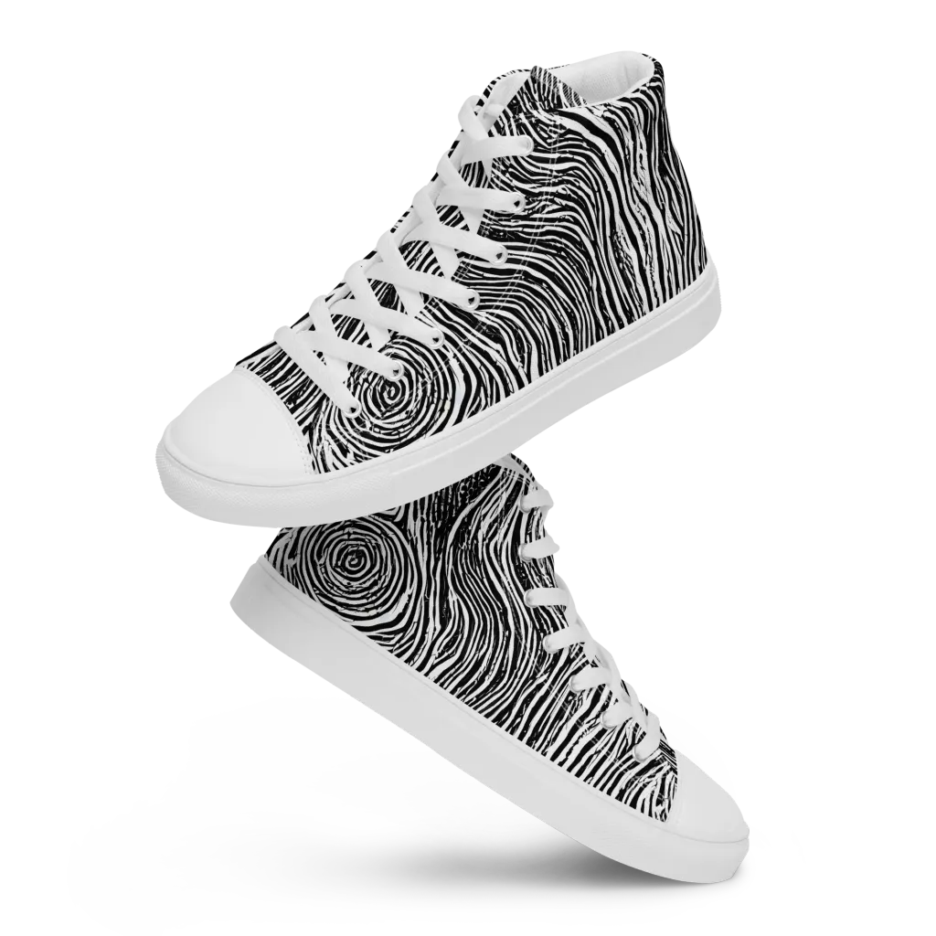 Fluid Timber on Women's High Top Canvas Shoes — Front