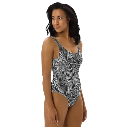 Fluid Timber on a One-Piece Swimsuit