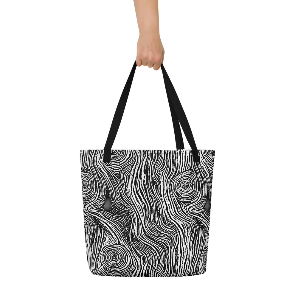 Fluid Timber on Large Tote Bag W/ Pocket — Front