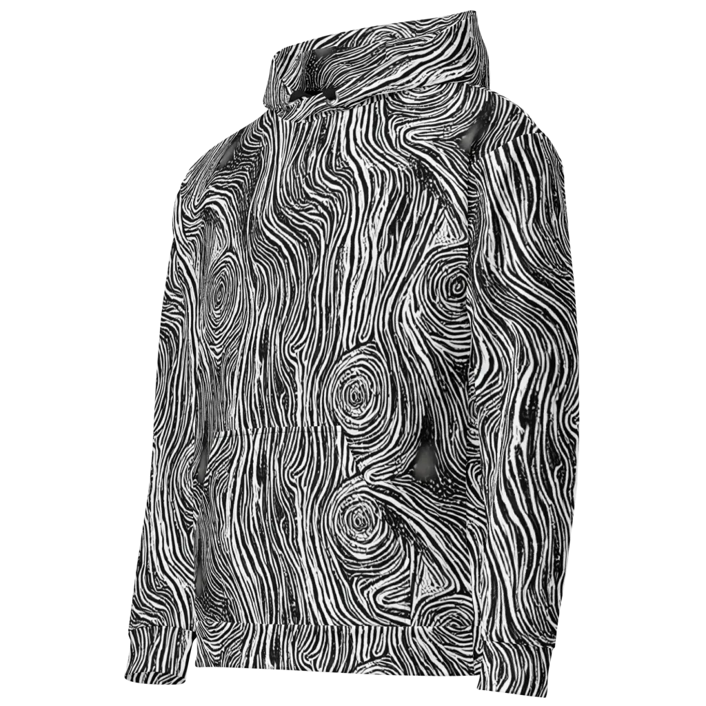 Fluid Timber on Cotton Hoodie — Left Front