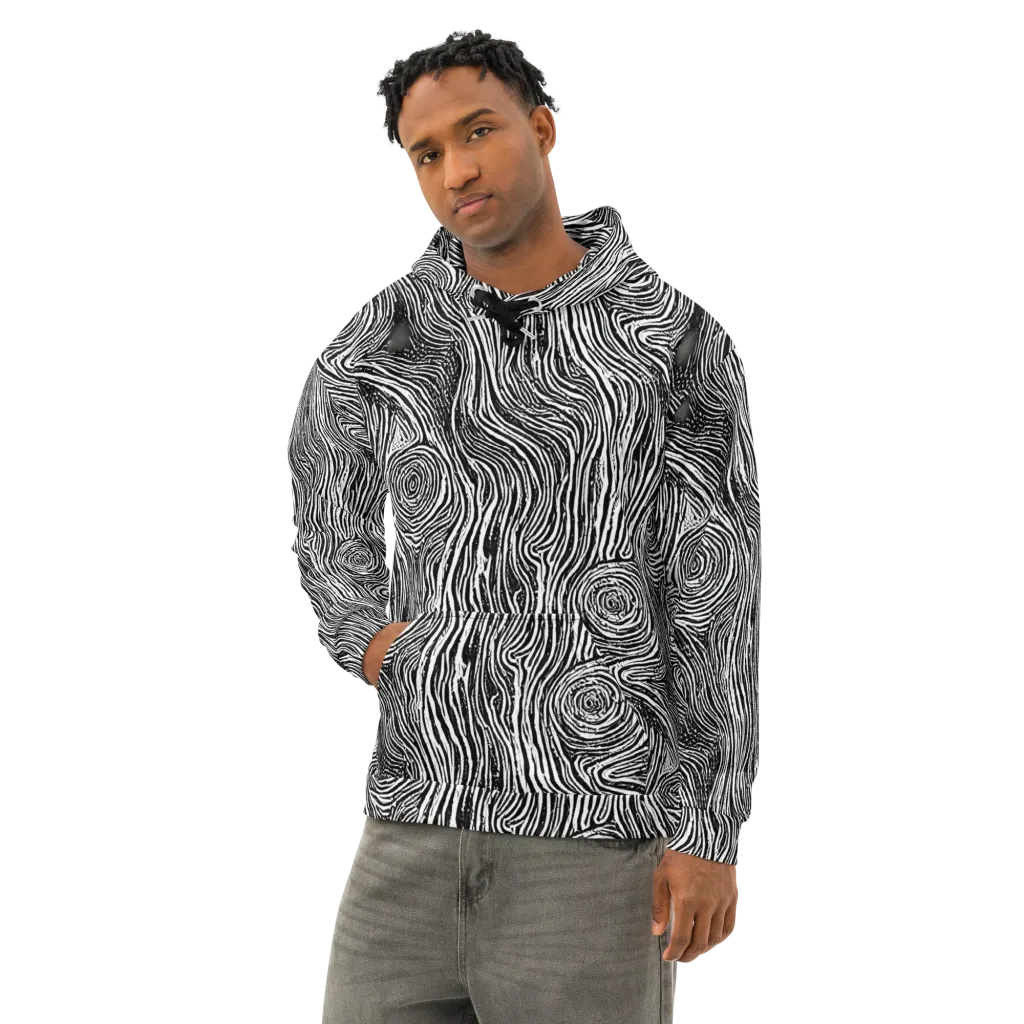 Fluid Timber on Cotton Hoodie — Left Front