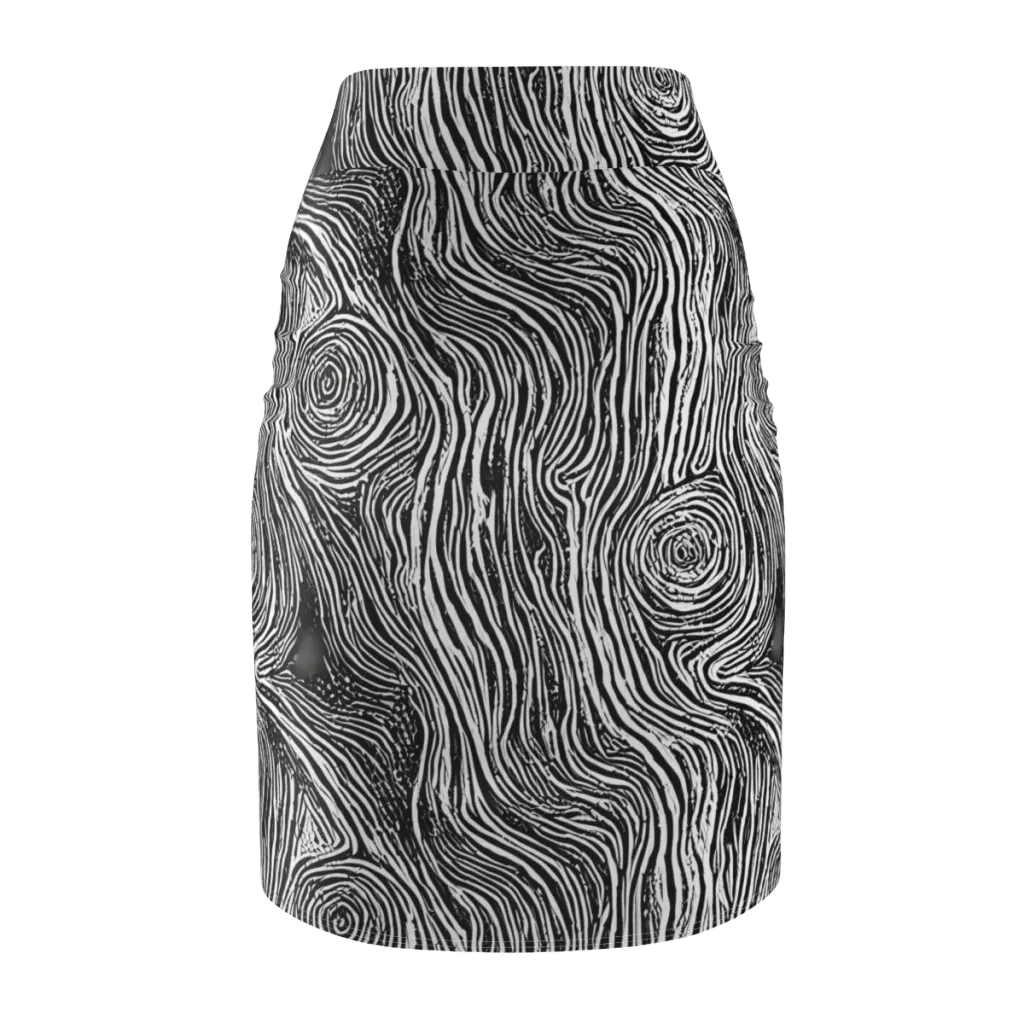Fluid Timber on Pencil Skirt — Back