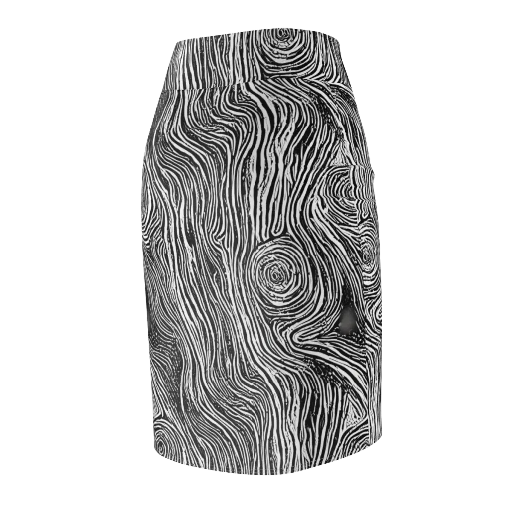 Fluid Timber on Pencil Skirt — Back Side