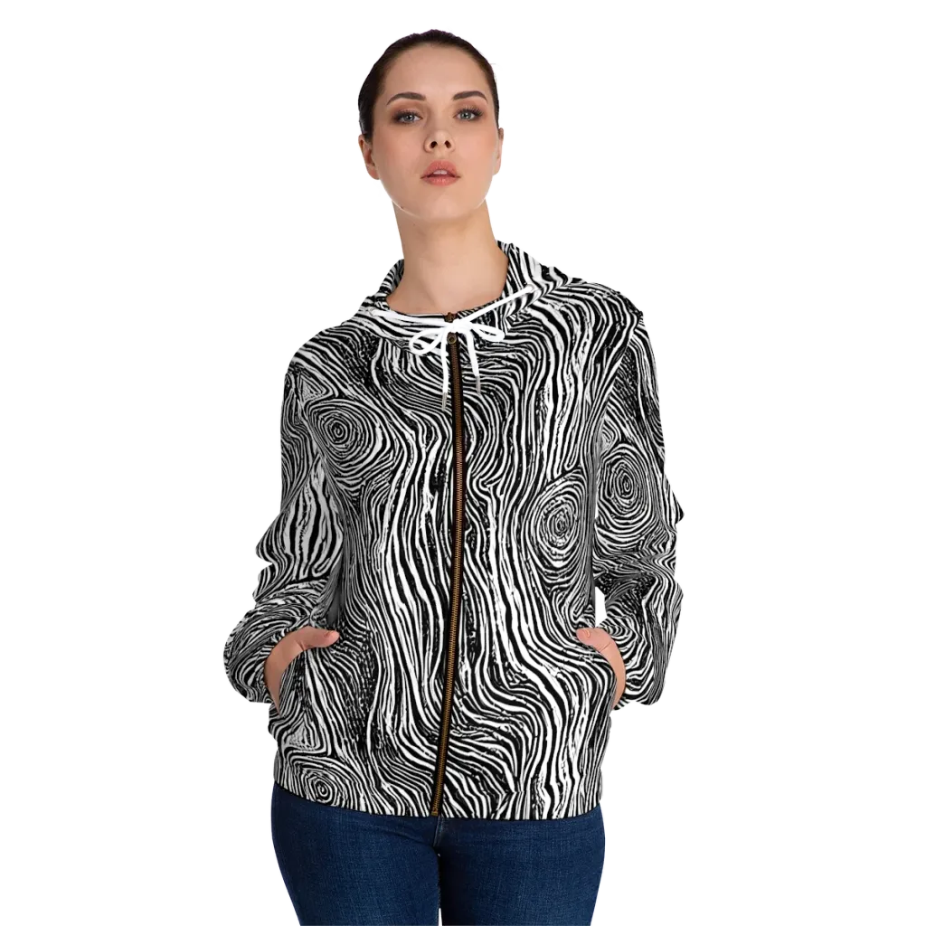 Fluid Timber on Women's Full-Zip Hoodie — Front On Person