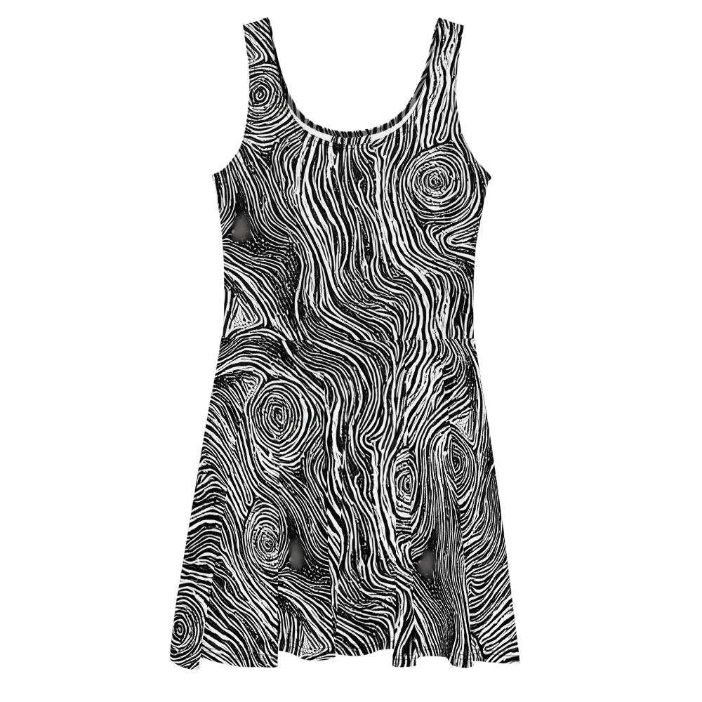 Fluid Timber on Skater Dress — Front