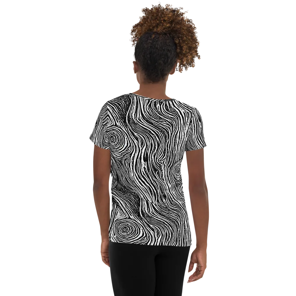 Fluid Timber on Women's Athletic T-Shirt — Back