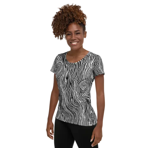 Fluid Timber on a Women's Athletic T-Shirt