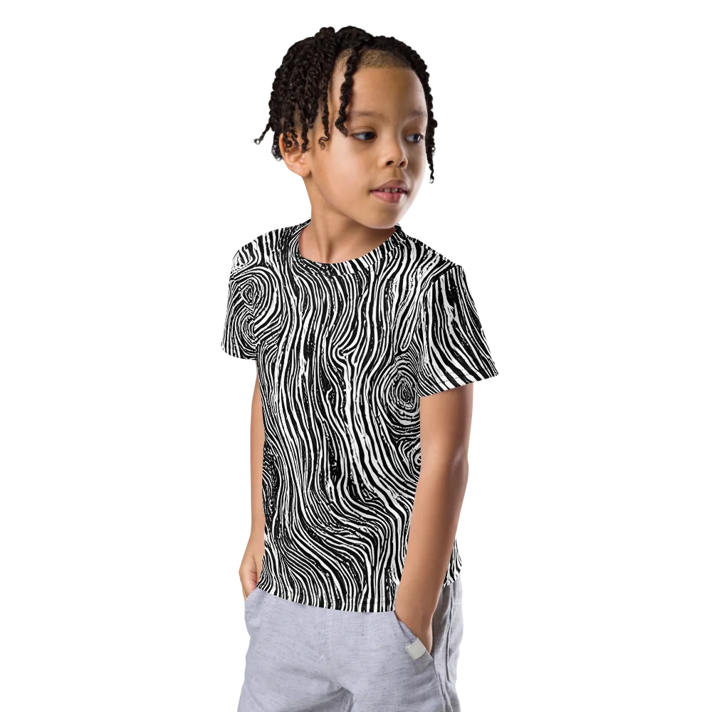 Fluid Timber on Kids Crew Neck T-Shirt — Left Front