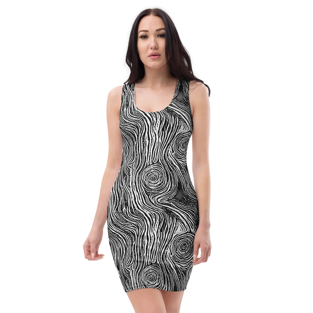 Fluid Timber on Bodycon Dress — Front