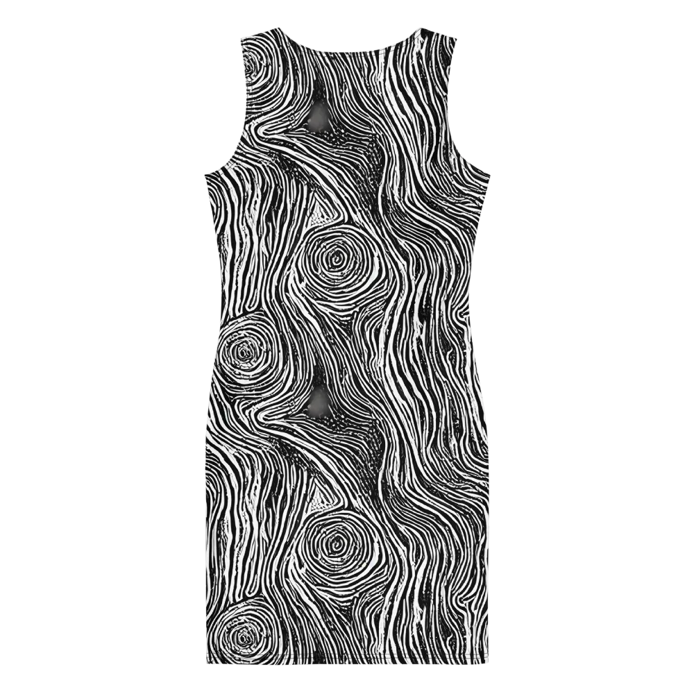 Fluid Timber on Bodycon Dress — Back