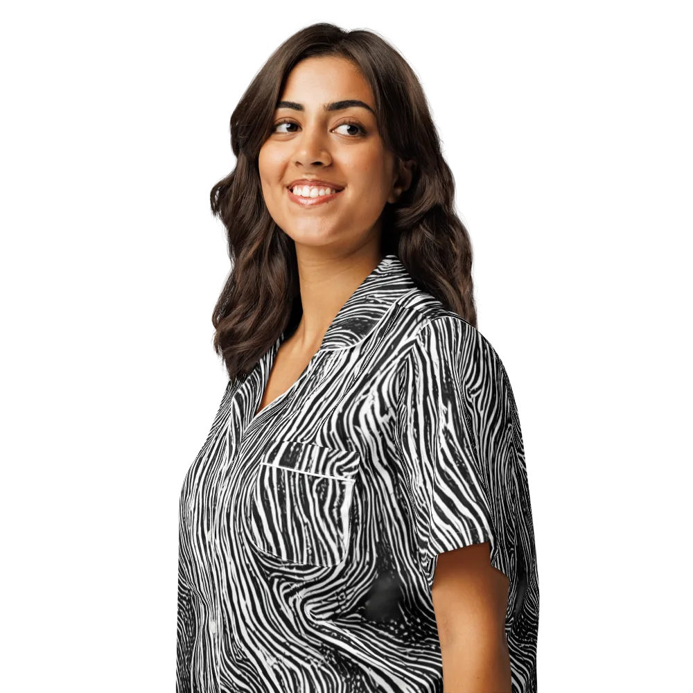Fluid Timber on Women's Short Sleeve Pajama Top — Left Front