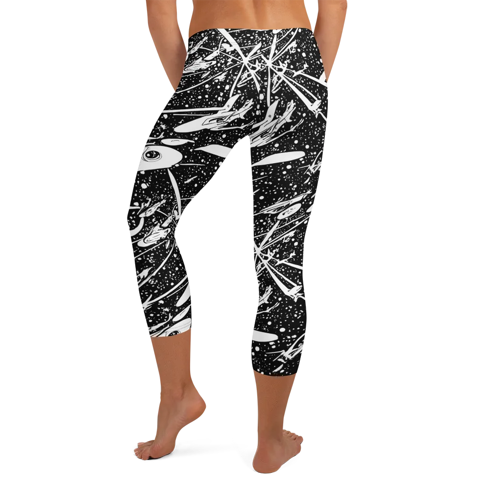 Black Hole Ballet on Capri Leggings — Back