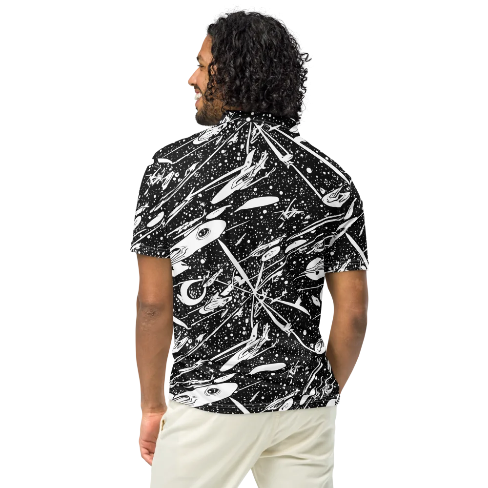 Black Hole Ballet on Men's Slim Fit Polo Shirt — Back