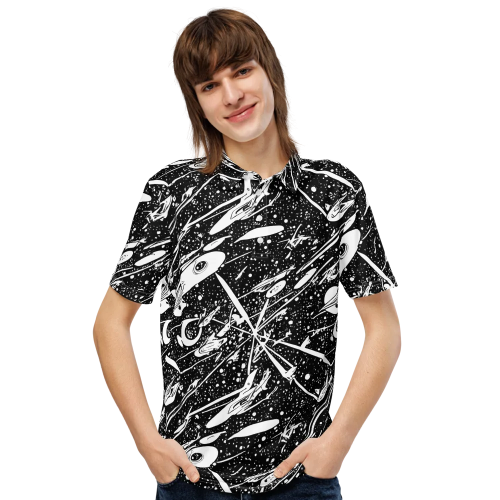 Black Hole Ballet on Men's Slim Fit Polo Shirt — Front