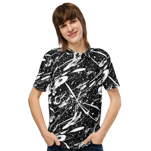 Black Hole Ballet on a Men's Slim Fit Polo Shirt
