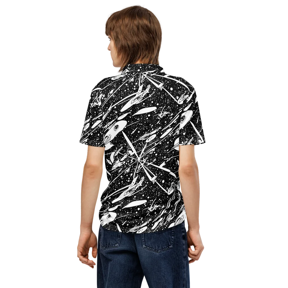 Black Hole Ballet on Men's Slim Fit Polo Shirt — Back