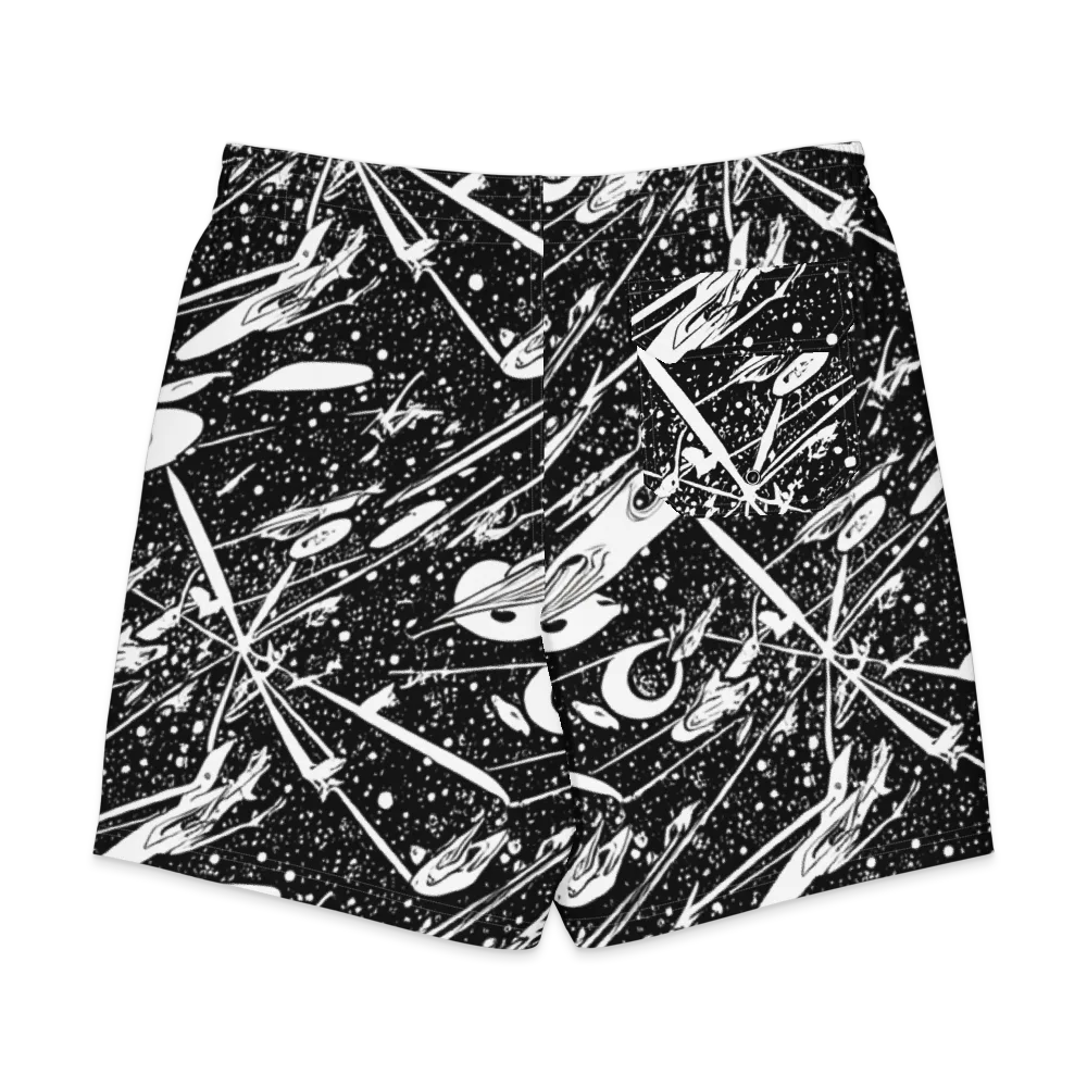 Black Hole Ballet on Men's Board Shorts — Back