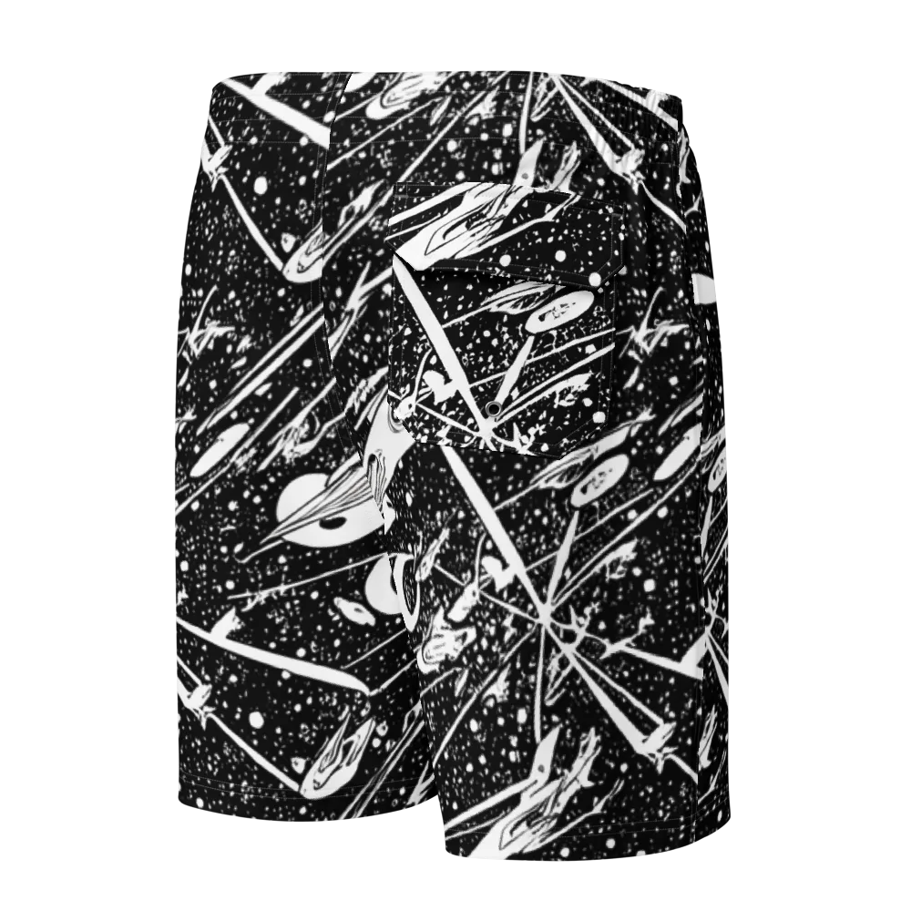 Black Hole Ballet on Men's Board Shorts — Back
