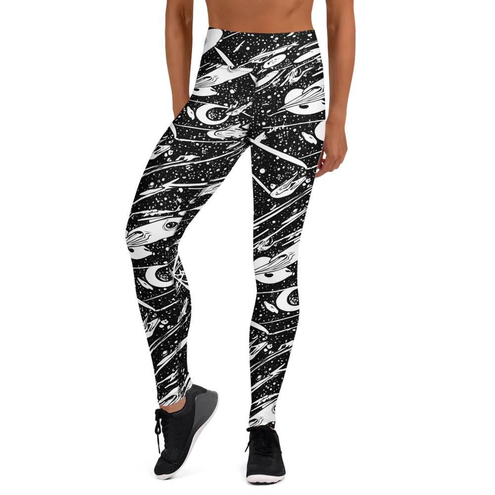 Black Hole Ballet on Yoga Leggings — Front