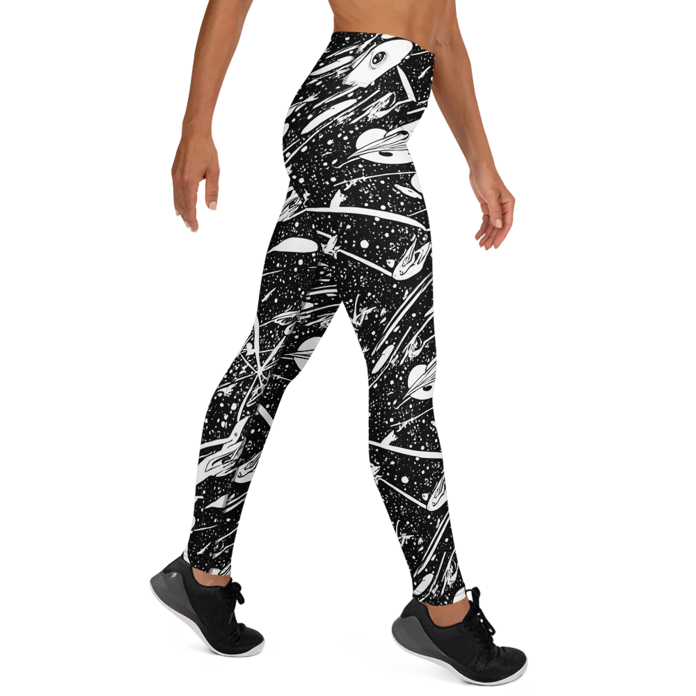 Black Hole Ballet on Yoga Leggings — Right