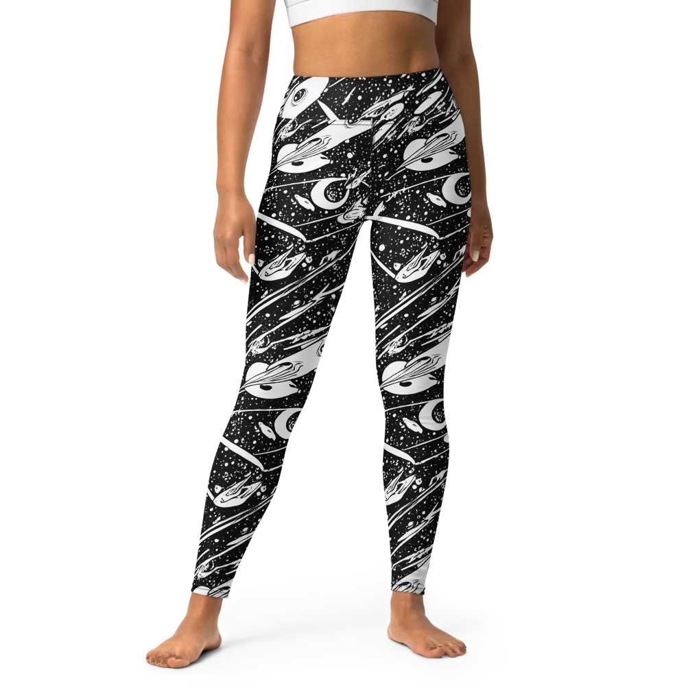 Black Hole Ballet on Yoga Leggings — Front