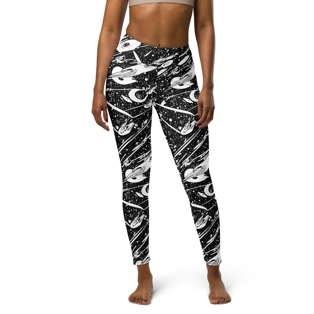 Black Hole Ballet on Yoga Leggings — Front