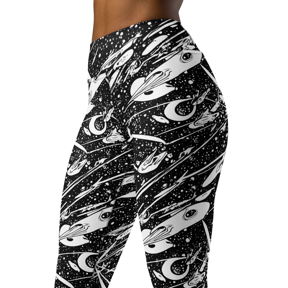 Black Hole Ballet on Yoga Leggings — Left Front