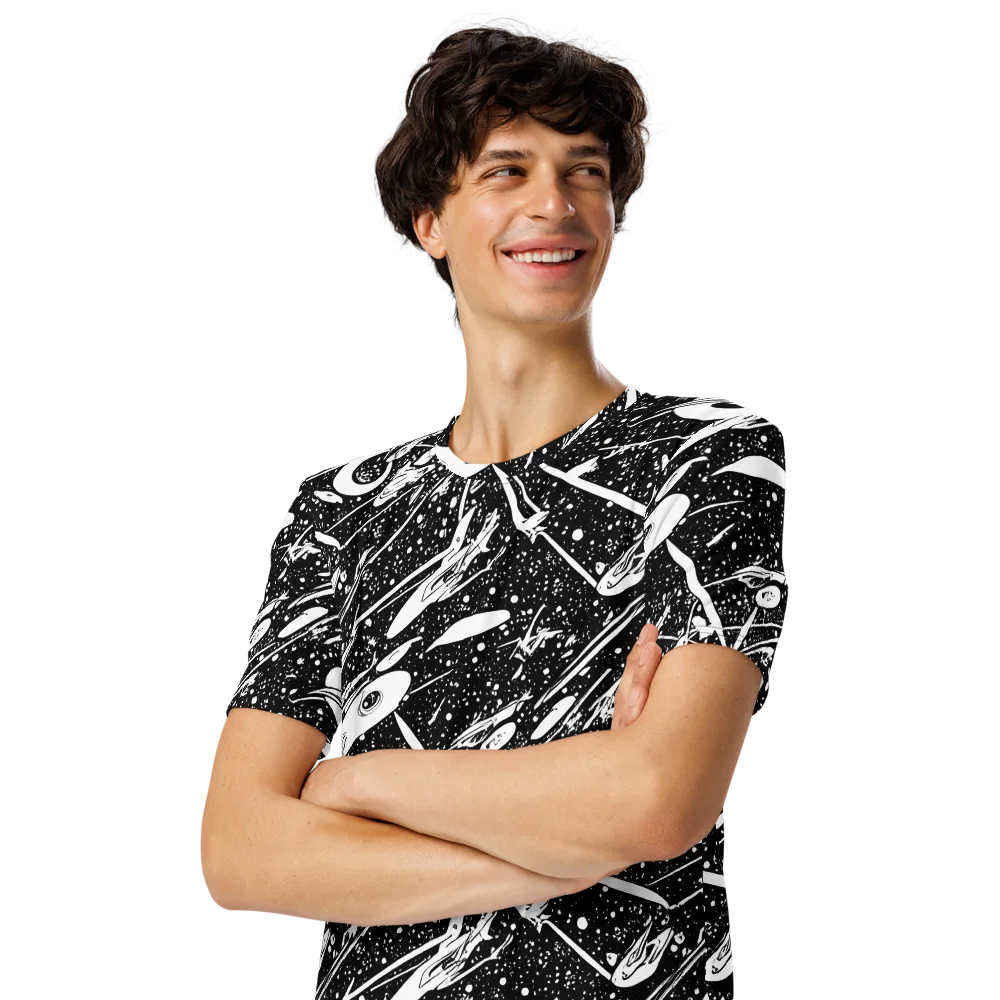 Black Hole Ballet on Men's Crew Neck T-Shirt — Left Front