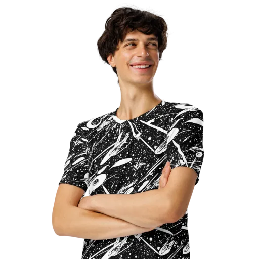 Black Hole Ballet on a Men's Crew Neck T-Shirt