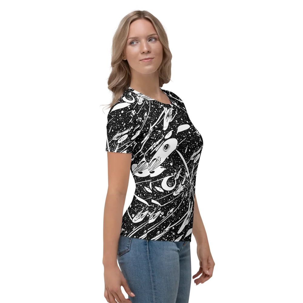 Black Hole Ballet on Women's Crew Neck T-Shirt — Right