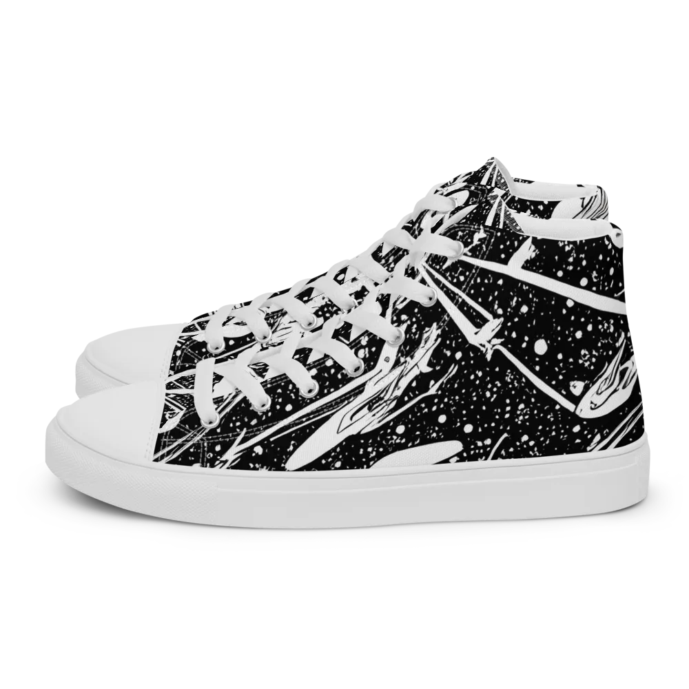 Black Hole Ballet on Women's High Top Canvas Shoes — Left