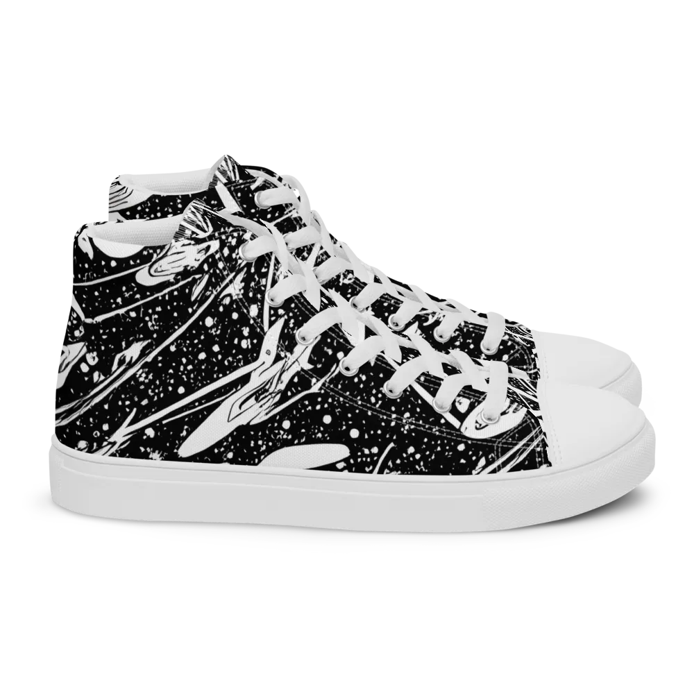 Black Hole Ballet on Women's High Top Canvas Shoes — Right