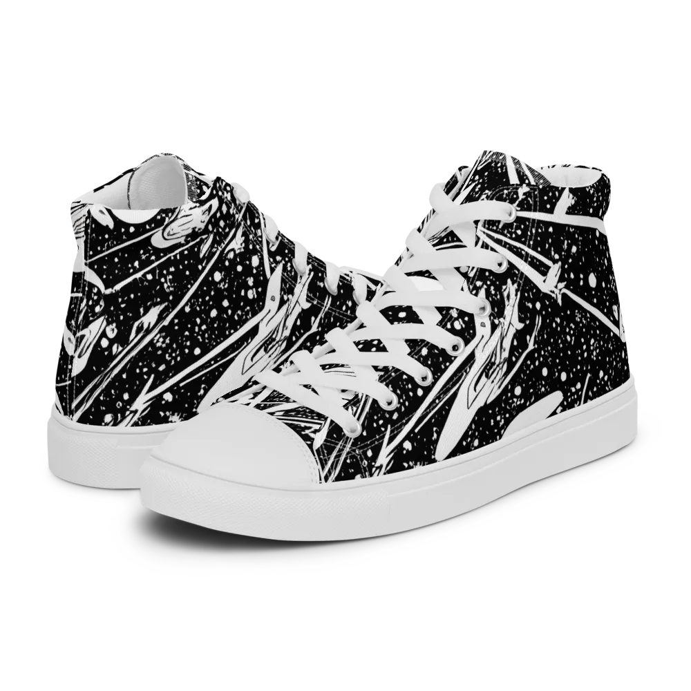Black Hole Ballet on Women's High Top Canvas Shoes — Left