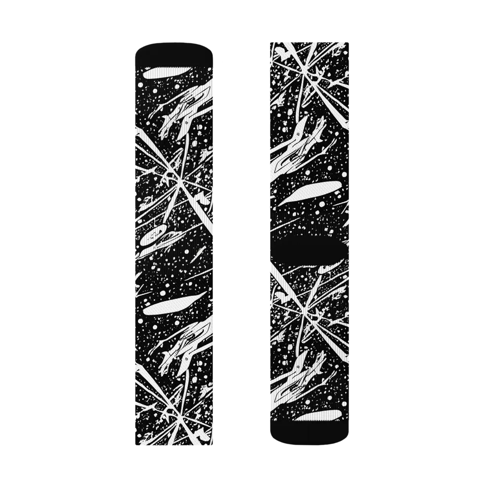 Black Hole Ballet on Socks — Left Sock
