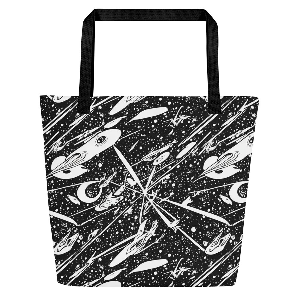 Black Hole Ballet on Large Tote Bag W/ Pocket — Front