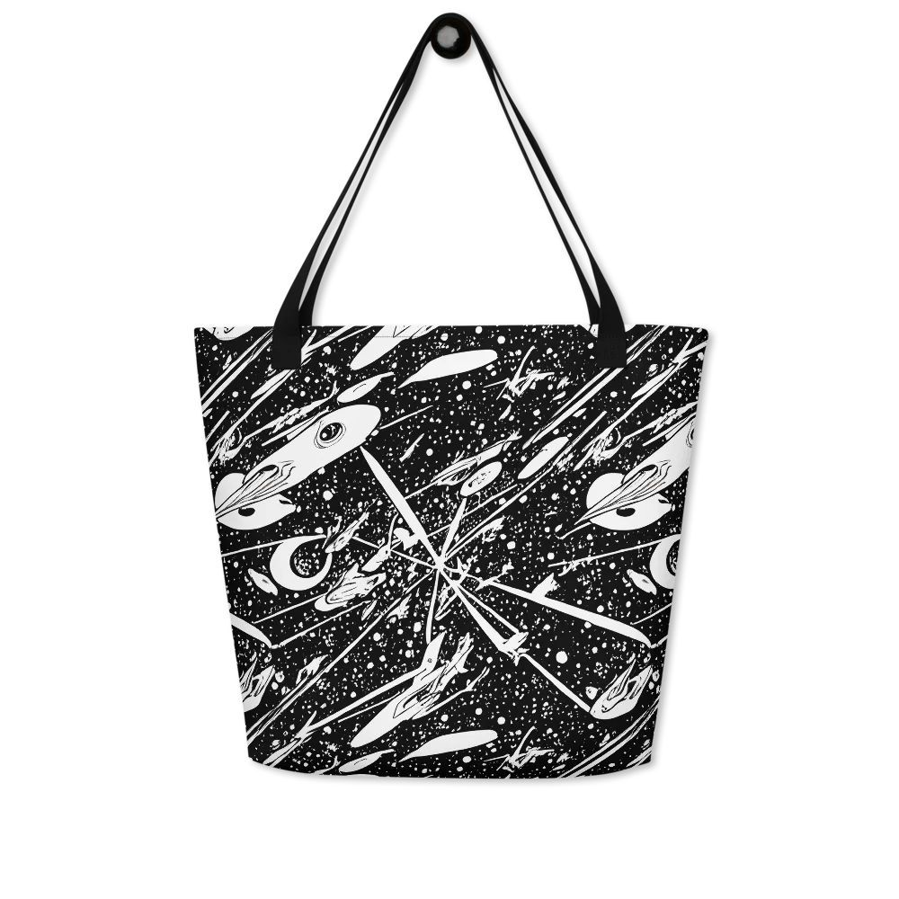 Black Hole Ballet on Large Tote Bag W/ Pocket — Front