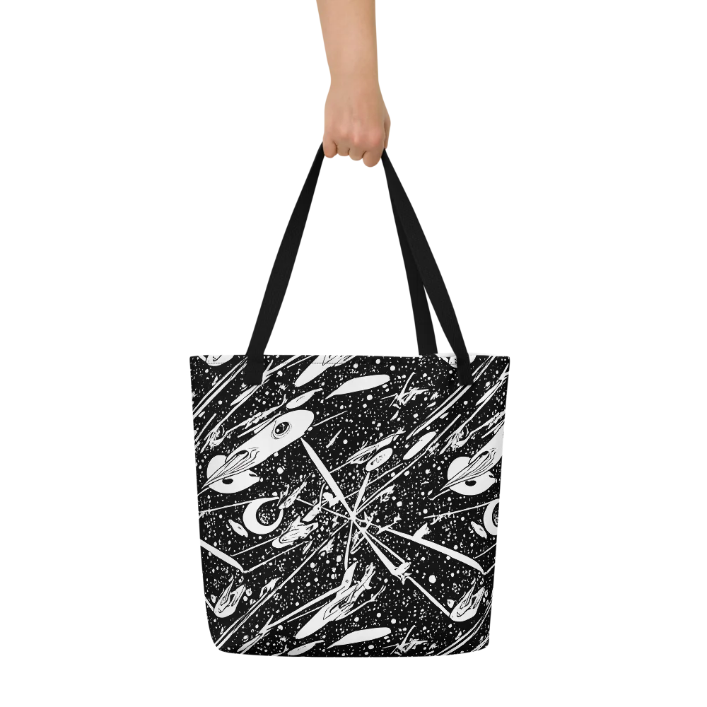 Black Hole Ballet on Large Tote Bag W/ Pocket — Front