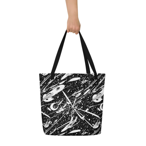 Black Hole Ballet on a Large Tote Bag W/ Pocket