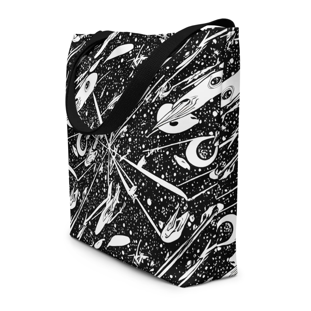 Black Hole Ballet on Large Tote Bag W/ Pocket — Front