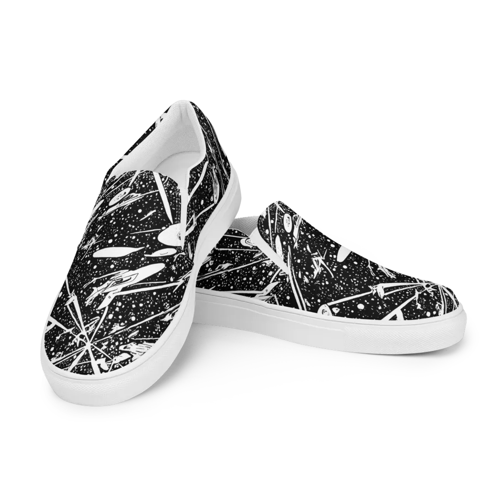 Black Hole Ballet on Women's Slip-On Canvas Shoes — Left Front