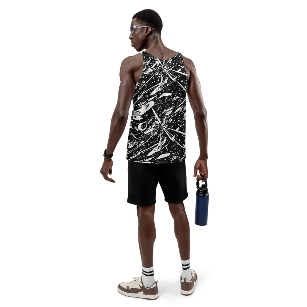 Black Hole Ballet on Men's Tank Top — Back