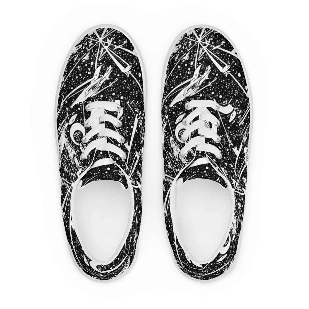 Black Hole Ballet on Men's Lace-Up Canvas Shoes — Front