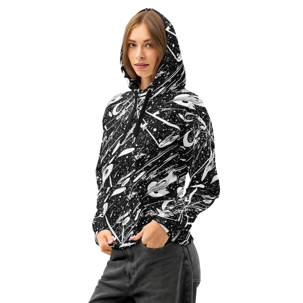 Black Hole Ballet on Cotton Hoodie — Left Front