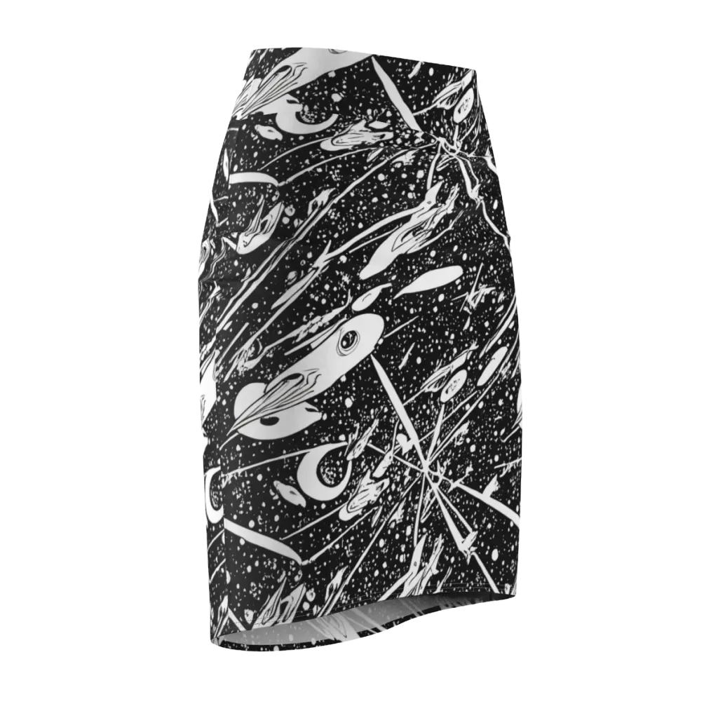 Black Hole Ballet on Pencil Skirt — Front Side